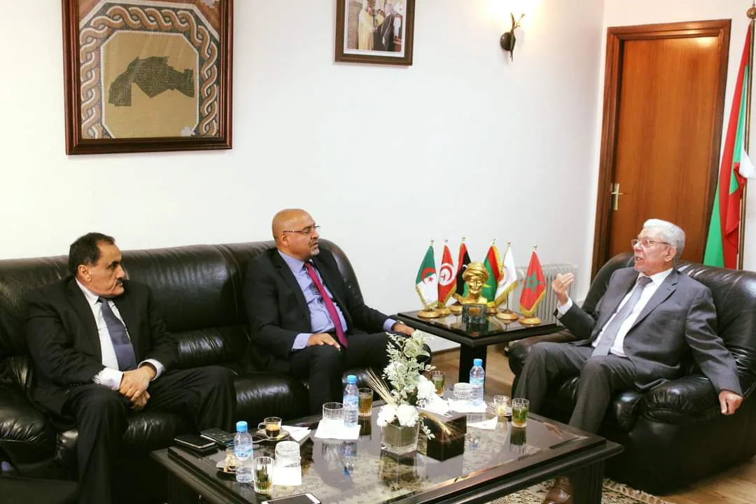 الأمين يستقبل السيد الهادي علي الصغير عضو مجلس النواب لدولة ليبيا