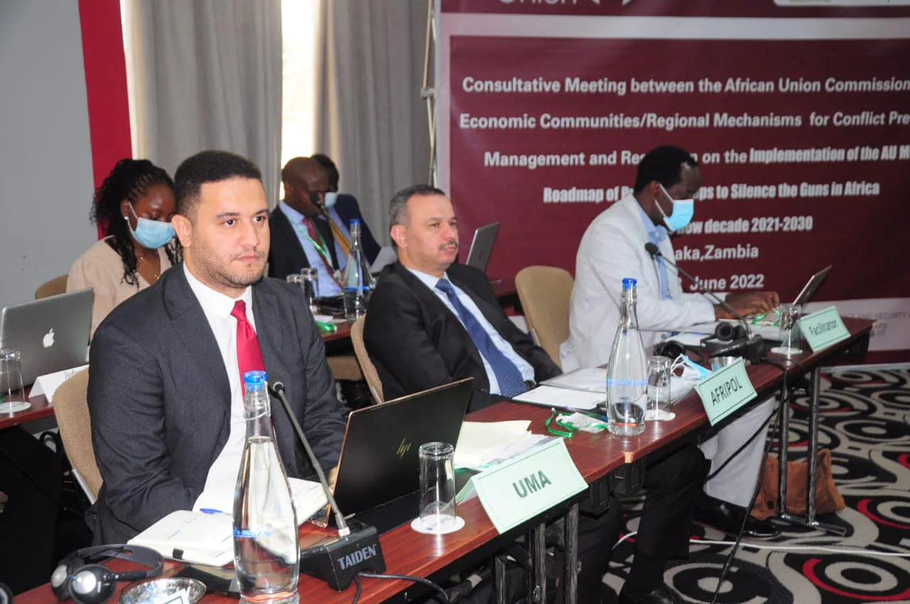 الأمانة العامة تشارك في اجتماع حول إسكات البنادق بإفريقيا ( 6-7-8 يونيو 2022، لوساكا- زامبيا).